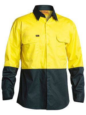 Bisley Hi Vis Cool Lightweight Drill Shirt- Long Sleeve (BS6895)