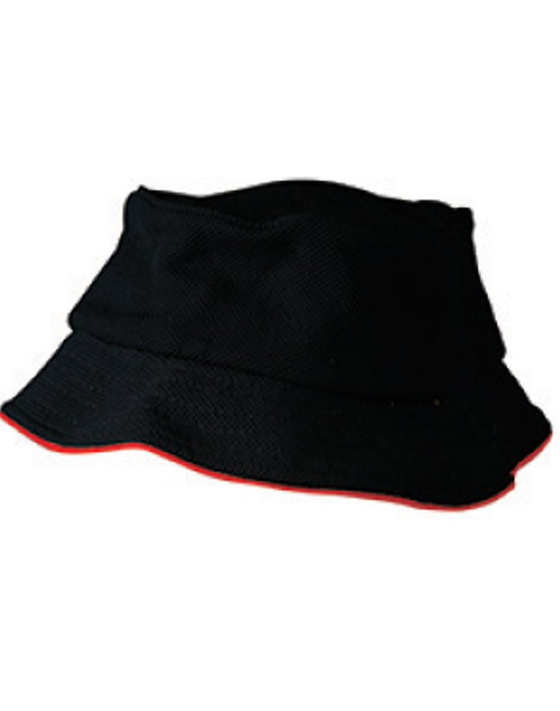 Winning Spirit Pique Mesh With Sandwich Bucket Hat (CH71)