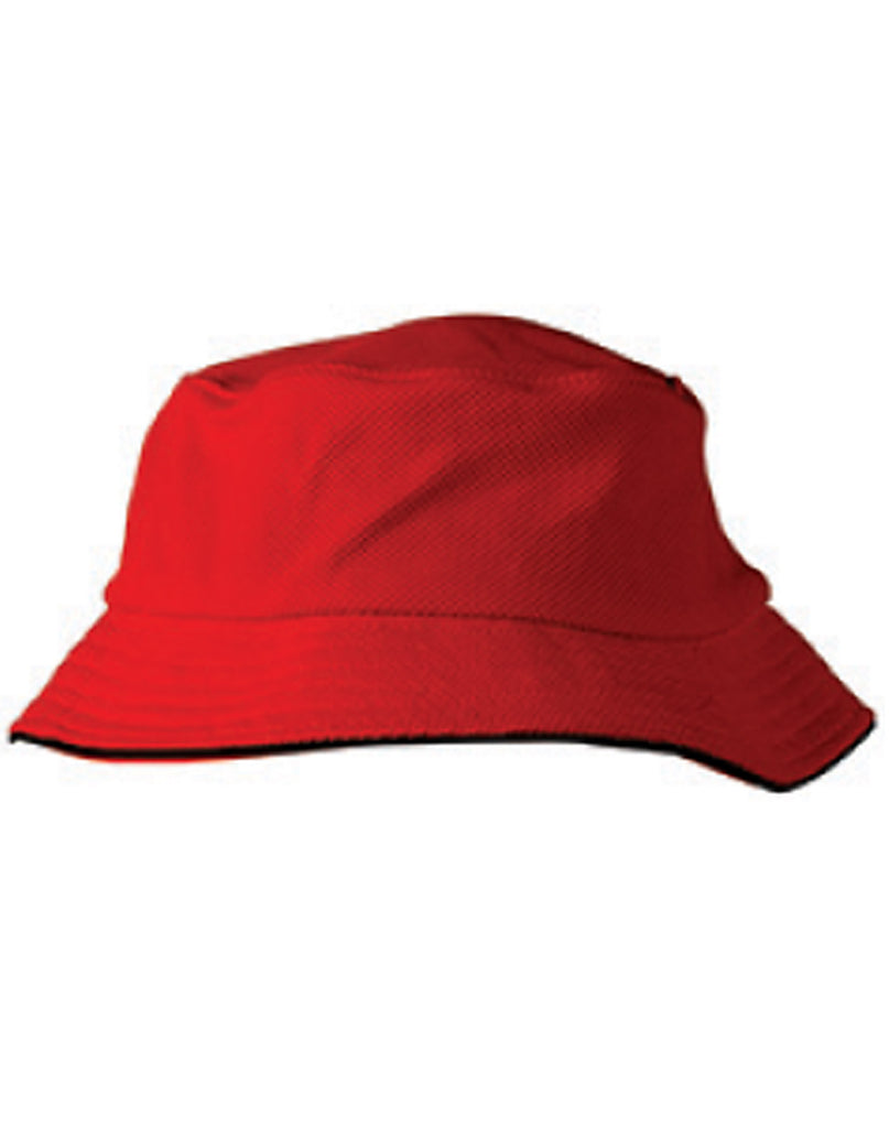 Winning Spirit Pique Mesh With Sandwich Bucket Hat (CH71)