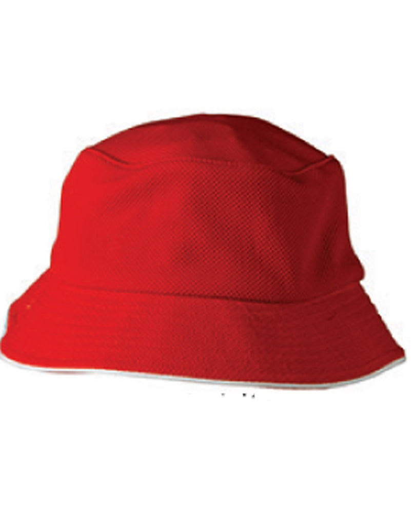 Winning Spirit Pique Mesh With Sandwich Bucket Hat (CH71)