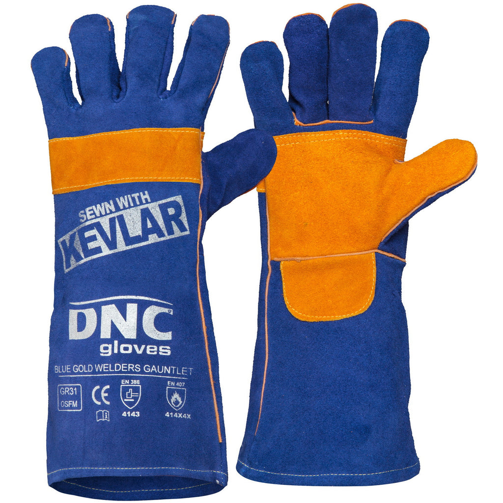 DNC Blue Gold Welders Gauntlet (GR31)