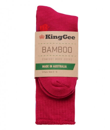 King Gee Women's Bamboo Coloured Crew Socks - 3 Pack (K49271)