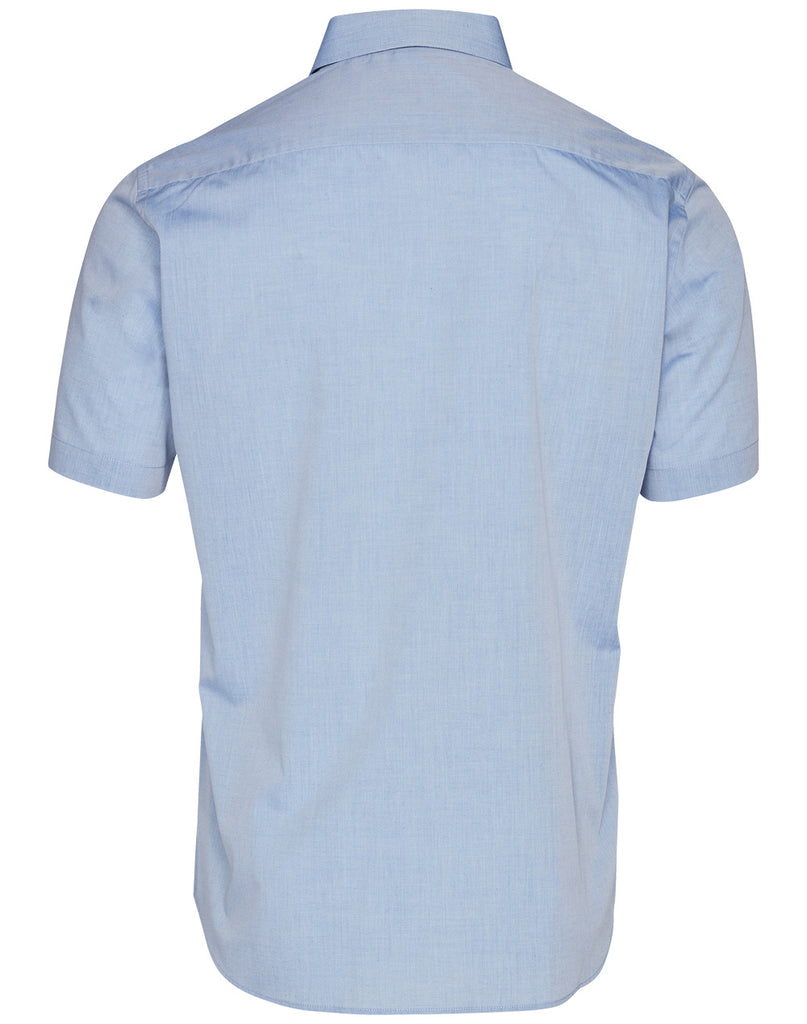 Winning Spirit Men's Fine Chambray Short Sleeve Shirt (M7011)