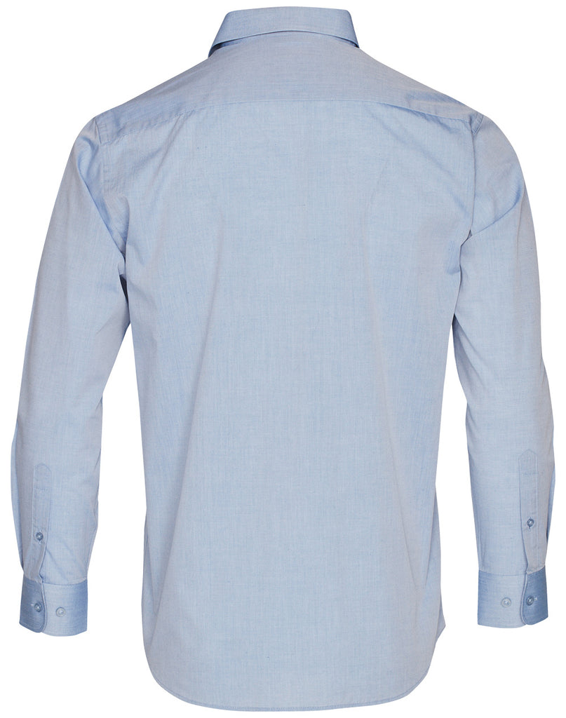 Winning Spirit Men's Fine Chambray Long Sleeve Shirt (M7012)