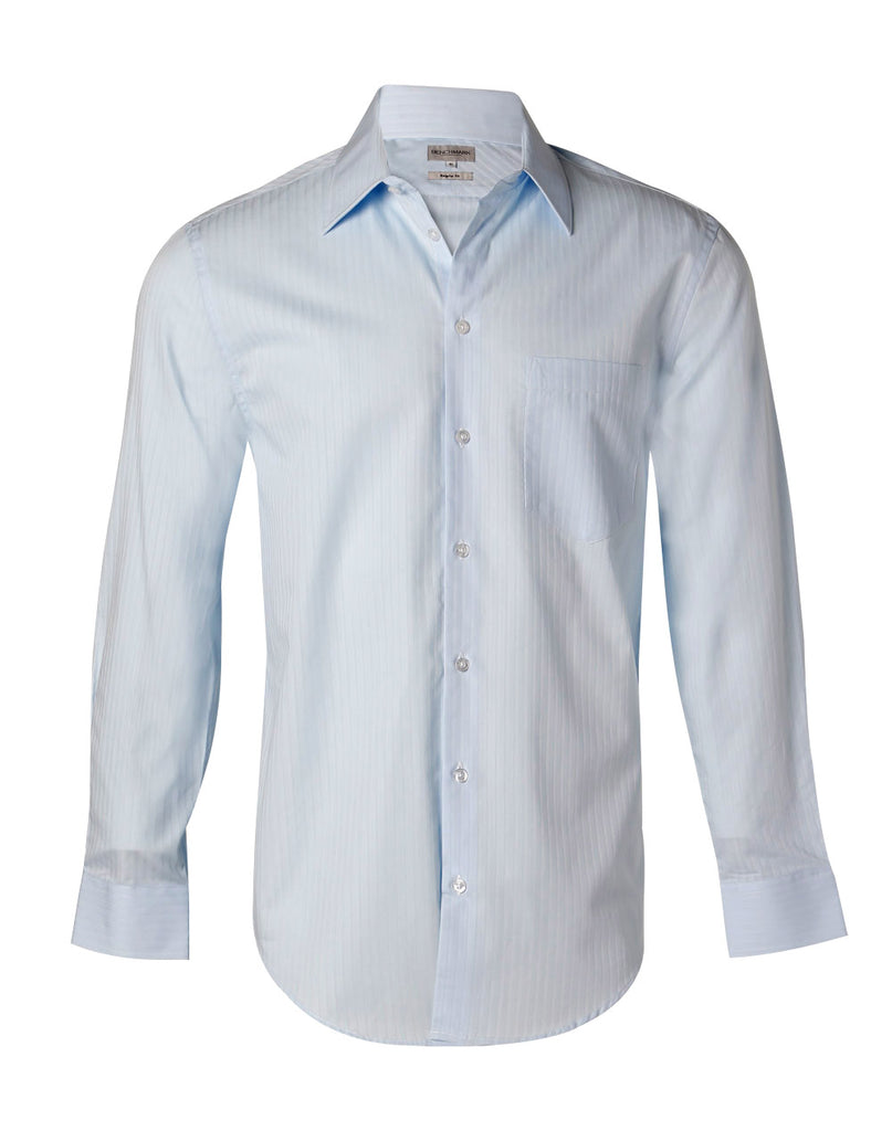 Winning Spirit Men's Self Stripe Long Sleeve Shirt (M7100L)