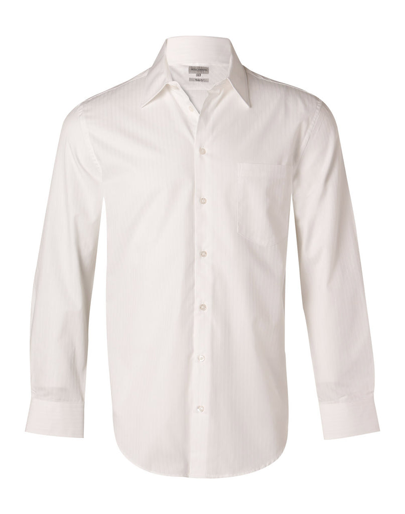 Winning Spirit Men's Self Stripe Long Sleeve Shirt (M7100L)
