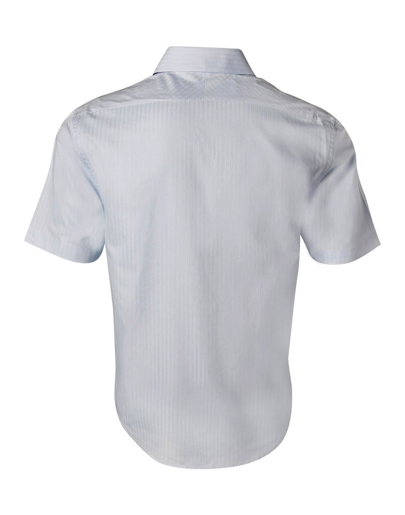 Winning Spirit Men's Self Stripe Short Sleeve Shirt (M7100S)