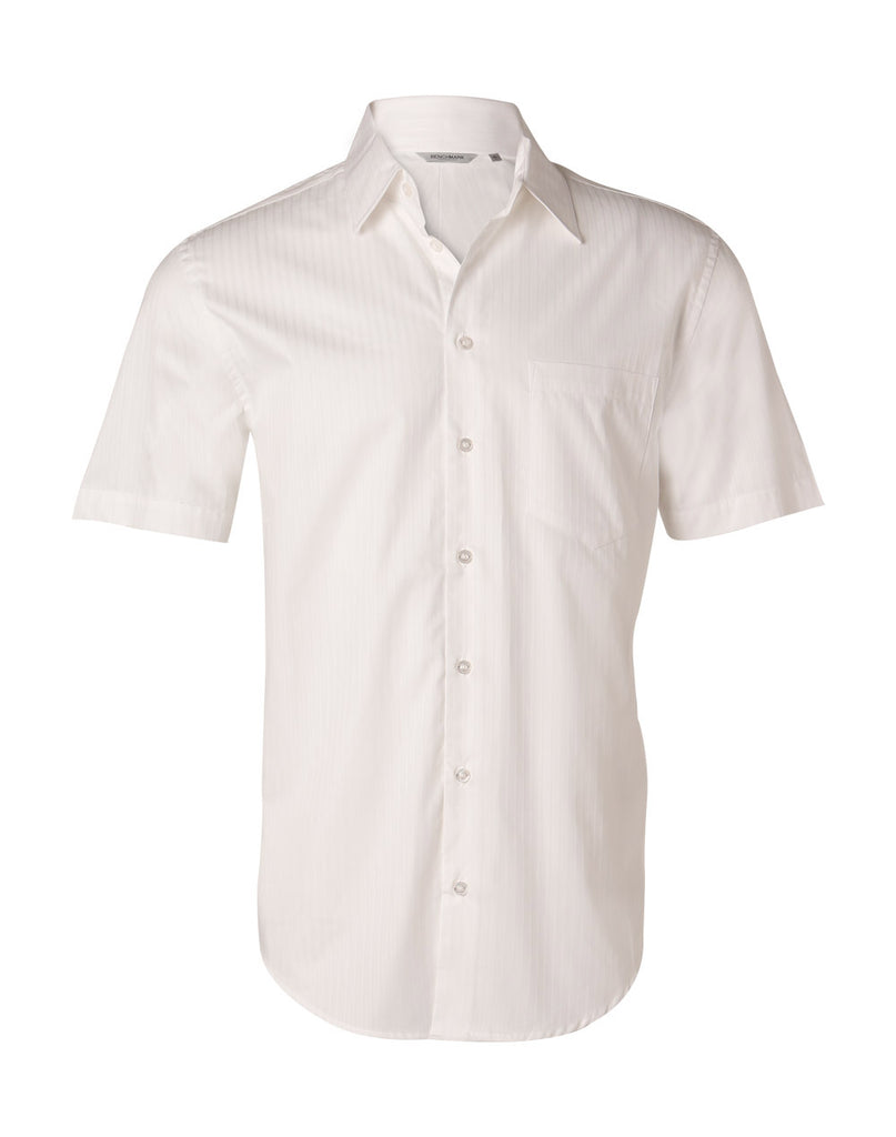 Winning Spirit Men's Self Stripe Short Sleeve Shirt (M7100S)