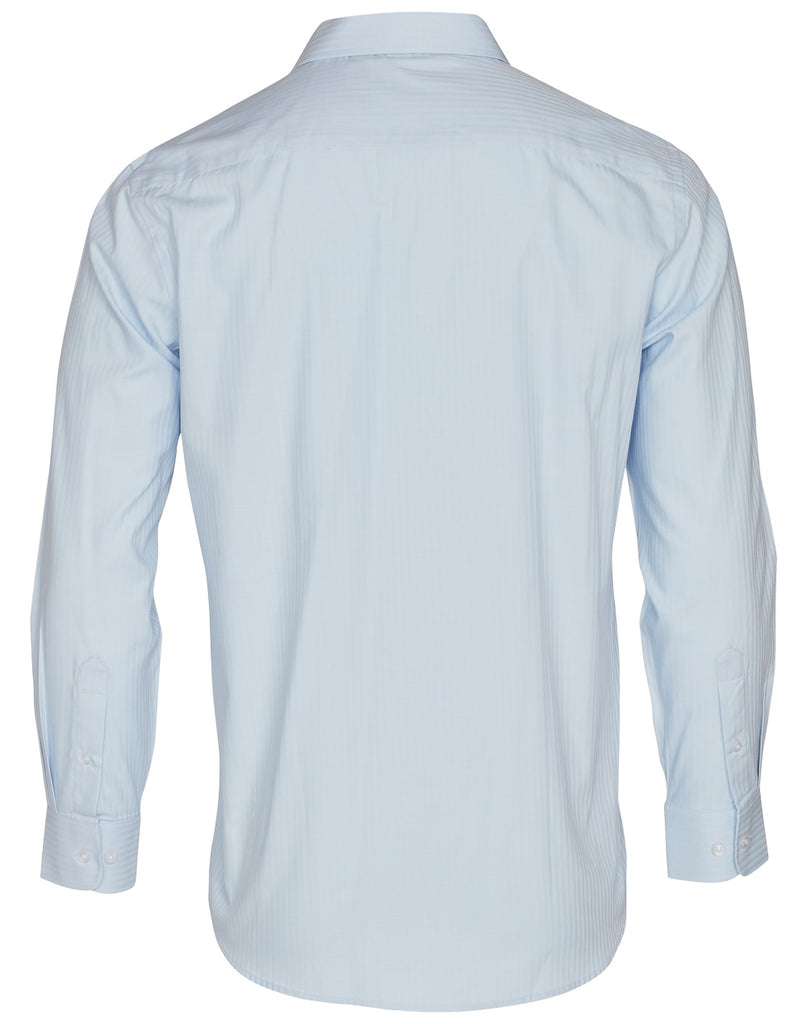 Winning Spirit Men's Mini Herringbone Long Sleeve Shirt (M7112)