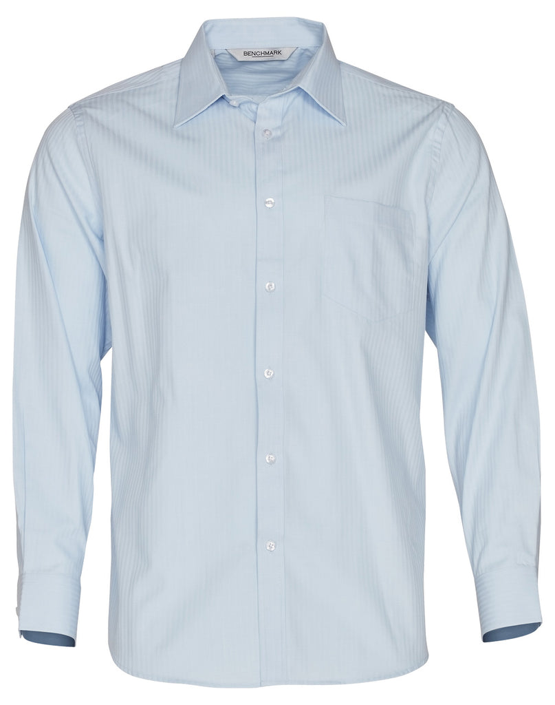 Winning Spirit Men's Mini Herringbone Long Sleeve Shirt (M7112)