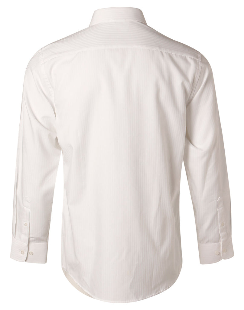 Winning Spirit Men's Mini Herringbone Long Sleeve Shirt (M7112)