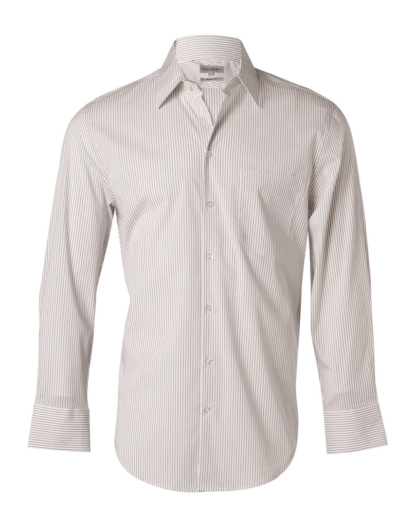 Winning Spirit Men's Ticking Stripe Long Sleeve Shirt (M7200L)