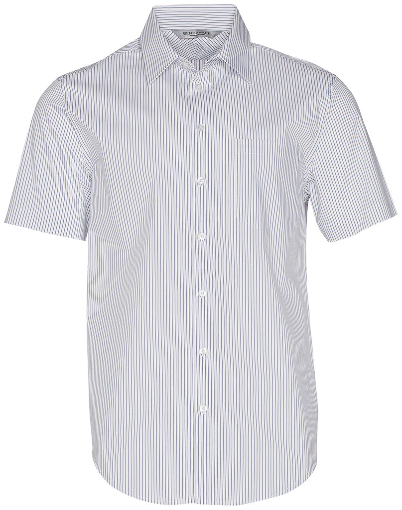 Winning Spirit Men's Ticking Stripe Short Sleeve Shirt (M7200S)