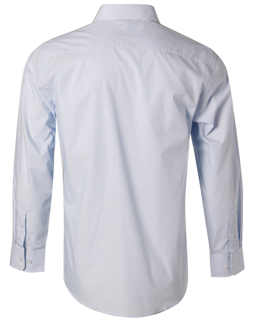 Winning Spirit Men's Fine Stripe Long Sleeve Shirt (M7212)