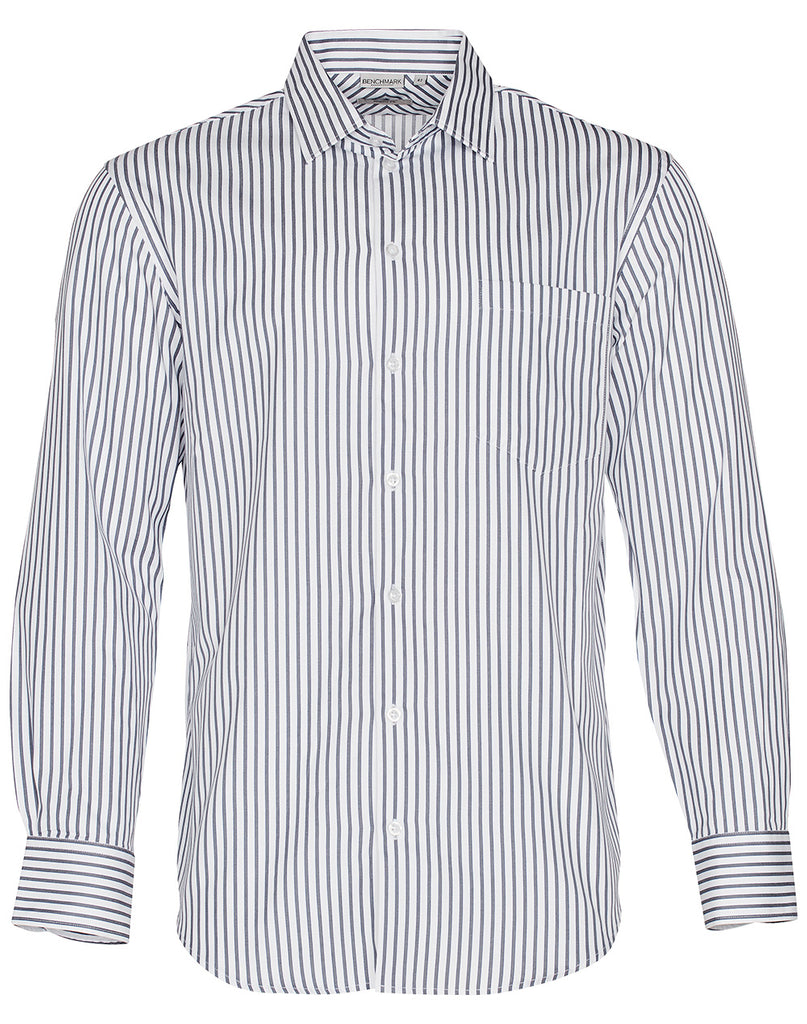 Winning Spirit Men's Sateen Stripe Long Sleeve Shirt (M7310L)