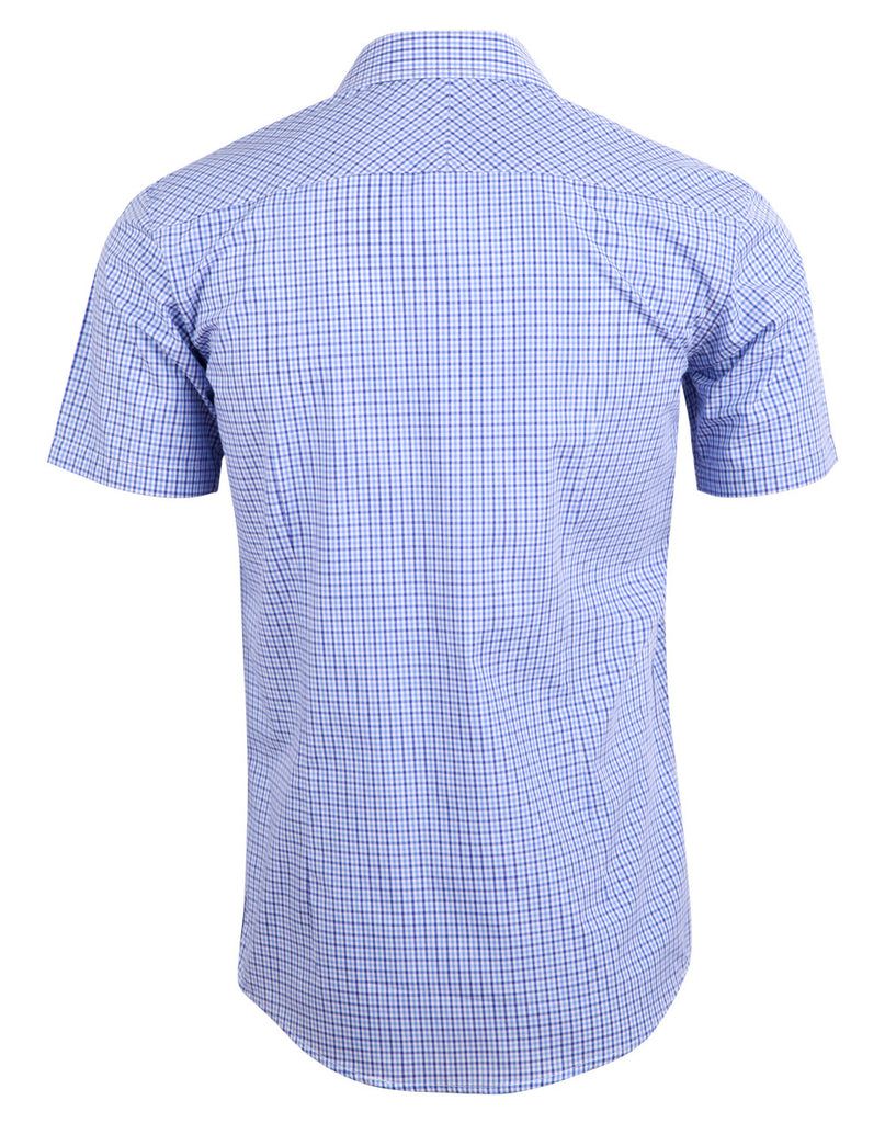 Winning Spirit Men’s Two Tone Gingham Short Sleeve Shirt (M7320S)