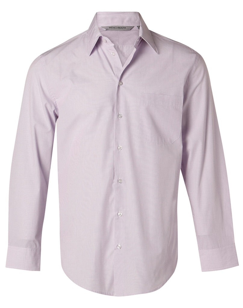 Winning Spirit Men's Mini Check Long Sleeve Shirt (M7360L)