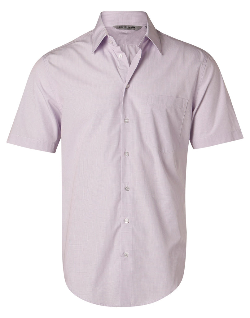 Winning Spirit Men's Mini Check Short Sleeve Shirt (M7360S)