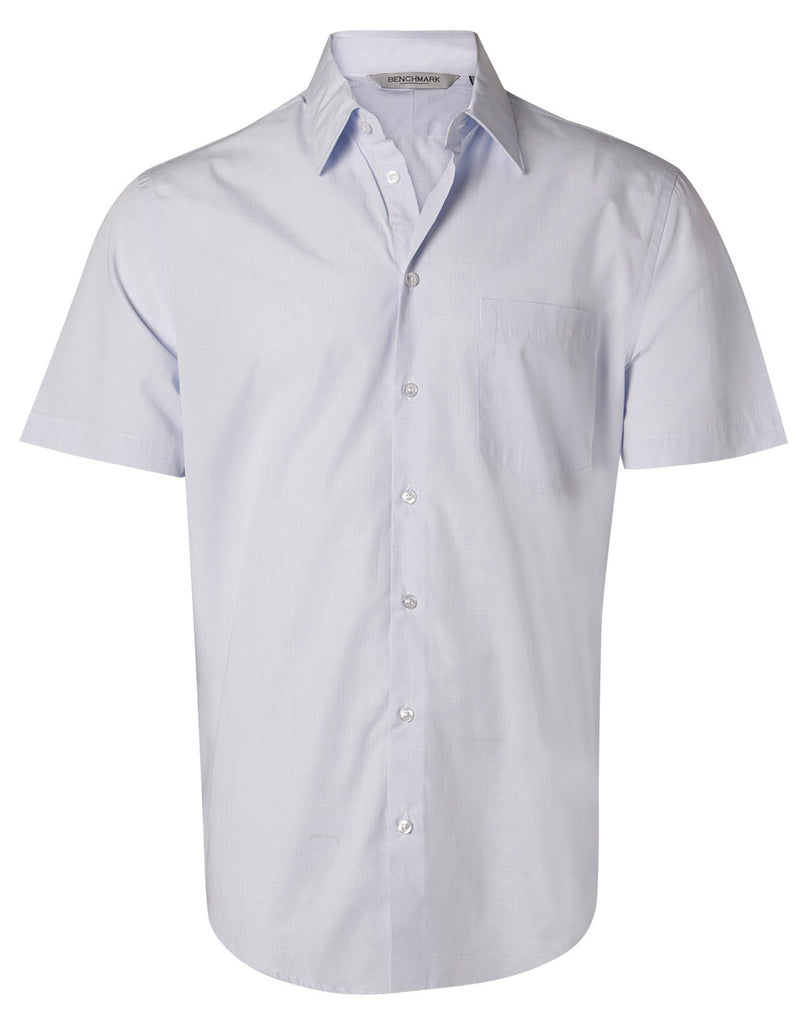 Winning Spirit Men's Mini Check Short Sleeve Shirt (M7360S)