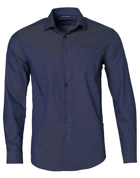 Winning Spirit Ascot Mens Long Sleeve Dot Jacquard Stretch Shirt (M7400L)