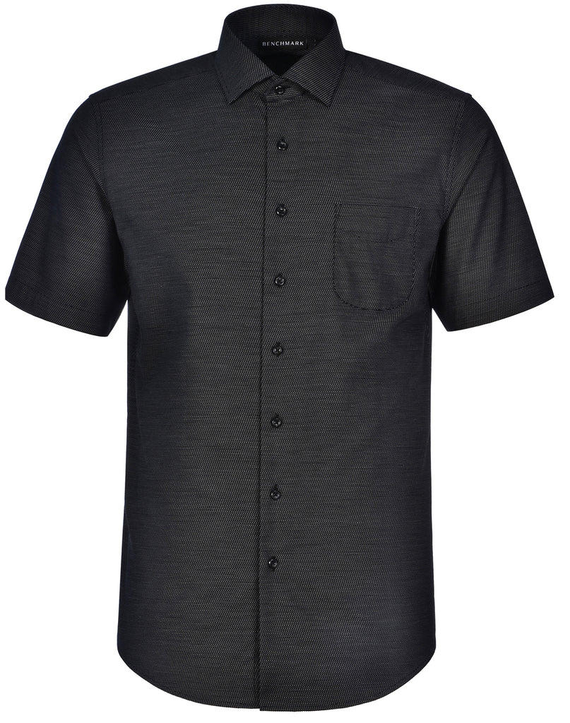Winning Spirit Ascot Mens Short Sleeve Dot Jacquard Stretch Shirt (M7400S)