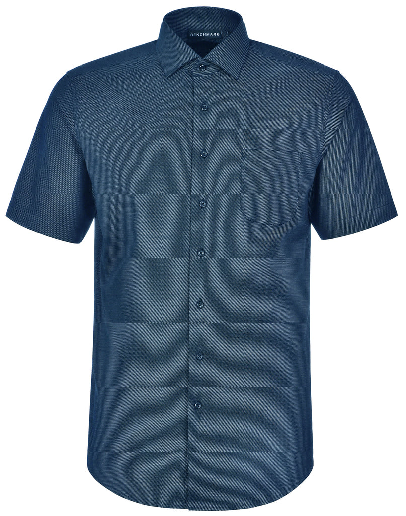 Winning Spirit Ascot Mens Short Sleeve Dot Jacquard Stretch Shirt (M7400S)