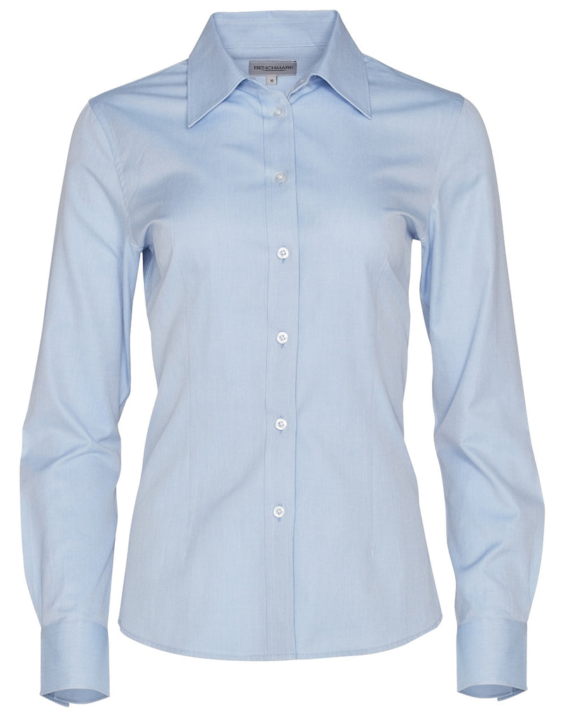 Winning Spirit  Women's Pinpoint Oxford Long Sleeve Shirt (M8005L)