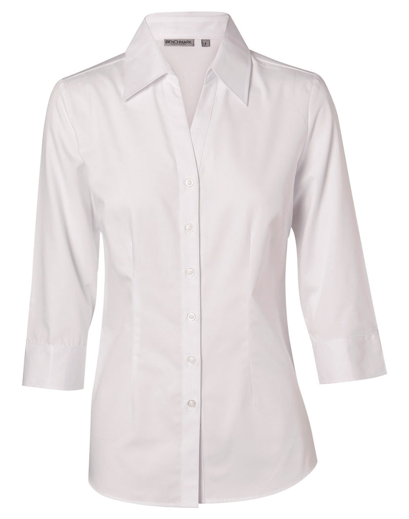 Winning Spirit Women's CVC Oxford 3/4 Sleeve Shirt (M8040Q)