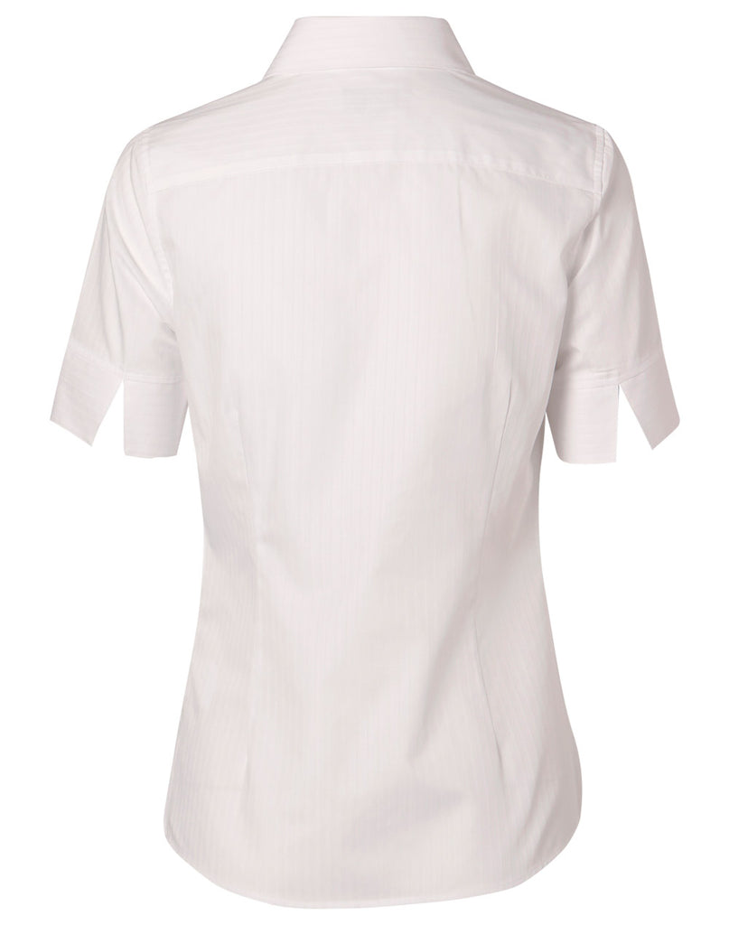 Winning Spirit Women's Self Stripe Short Sleeve Shirt (M8100S)