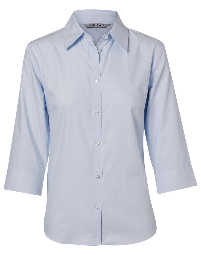 Winning Spirit Women's Mini Herringbone 3/4 Sleeve Shirt (M8113)