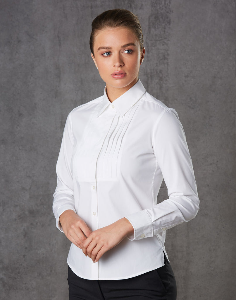 Winning Spirit Women's Stretch Tuck Front Long Sleeve Shirt (M8192)