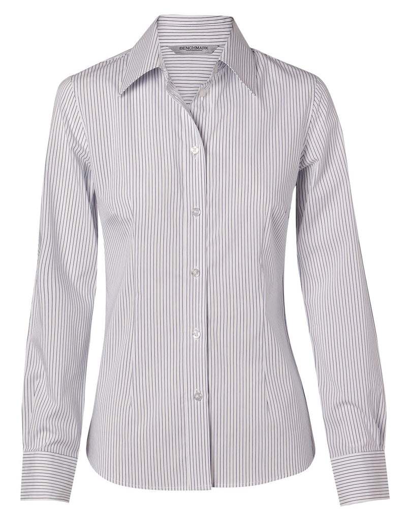 Winning Spirit Women's Ticking Stripe Long Sleeve Shirt (M8200L)