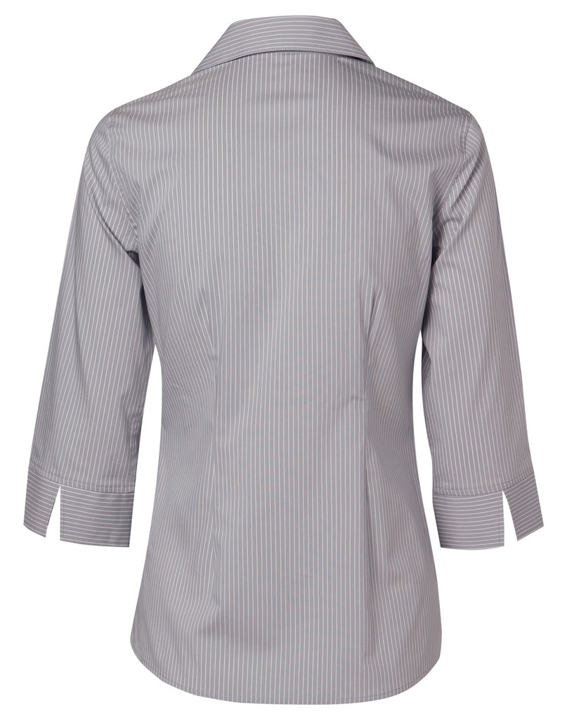 Winning Spirit Women's Ticking Stripe 3/4 Sleeve Shirt (M8200Q)