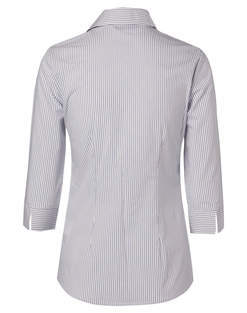 Winning Spirit Women's Ticking Stripe 3/4 Sleeve Shirt (M8200Q)