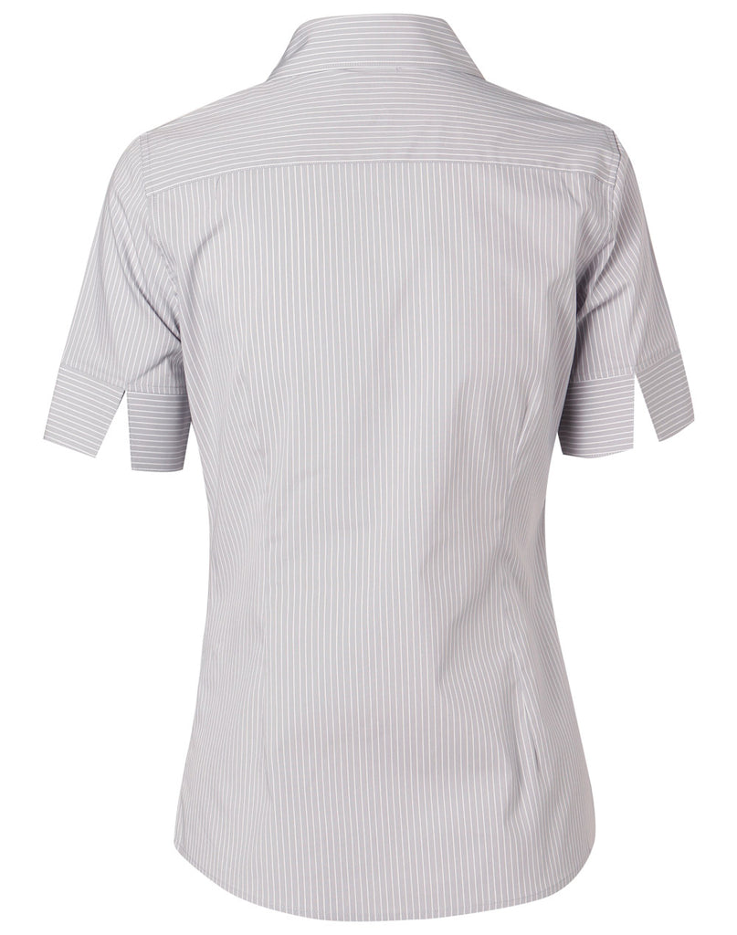 Winning Spirit Women's Ticking Stripe Short Sleeve Shirt (M8200S)