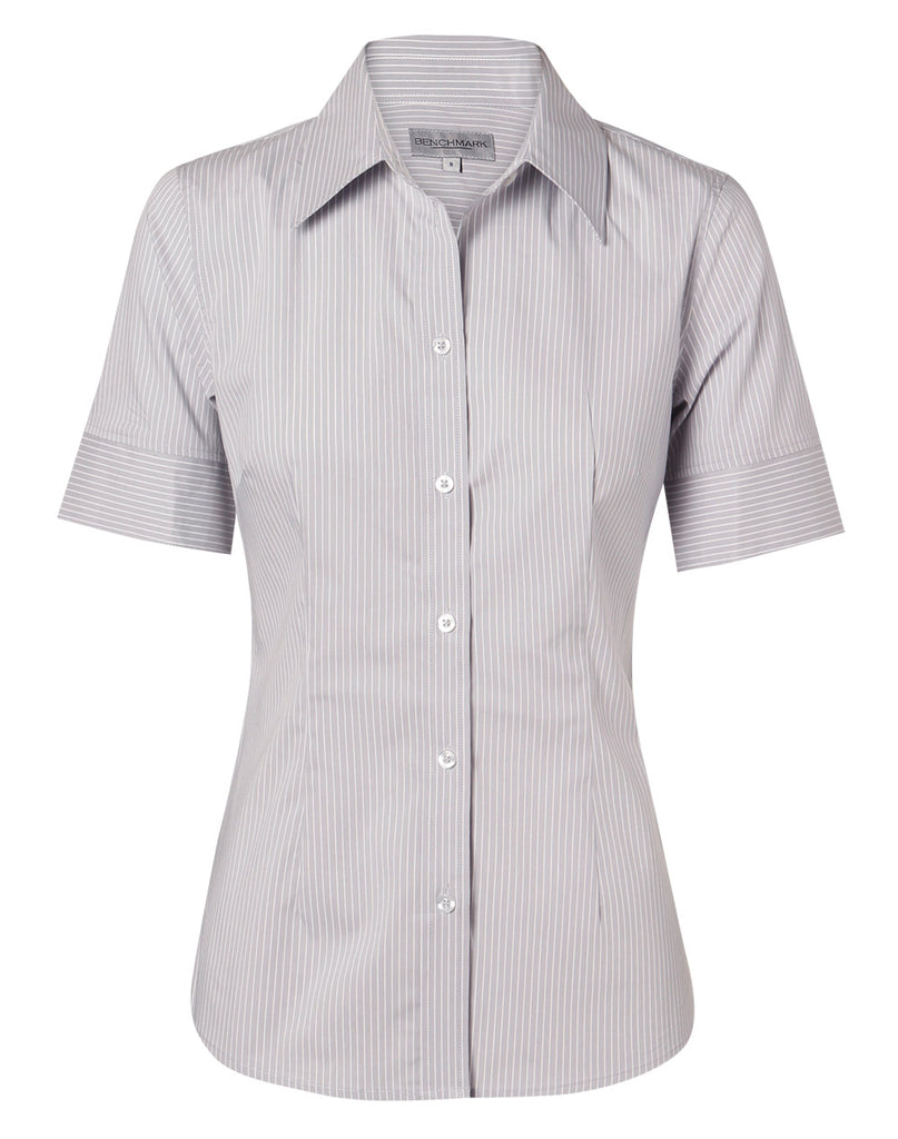 Winning Spirit Women's Ticking Stripe Short Sleeve Shirt (M8200S)