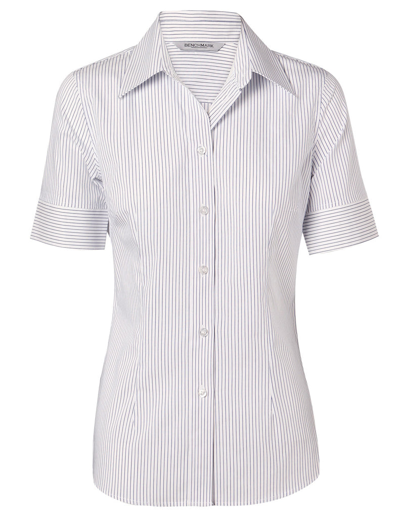 Winning Spirit Women's Ticking Stripe Short Sleeve Shirt (M8200S)