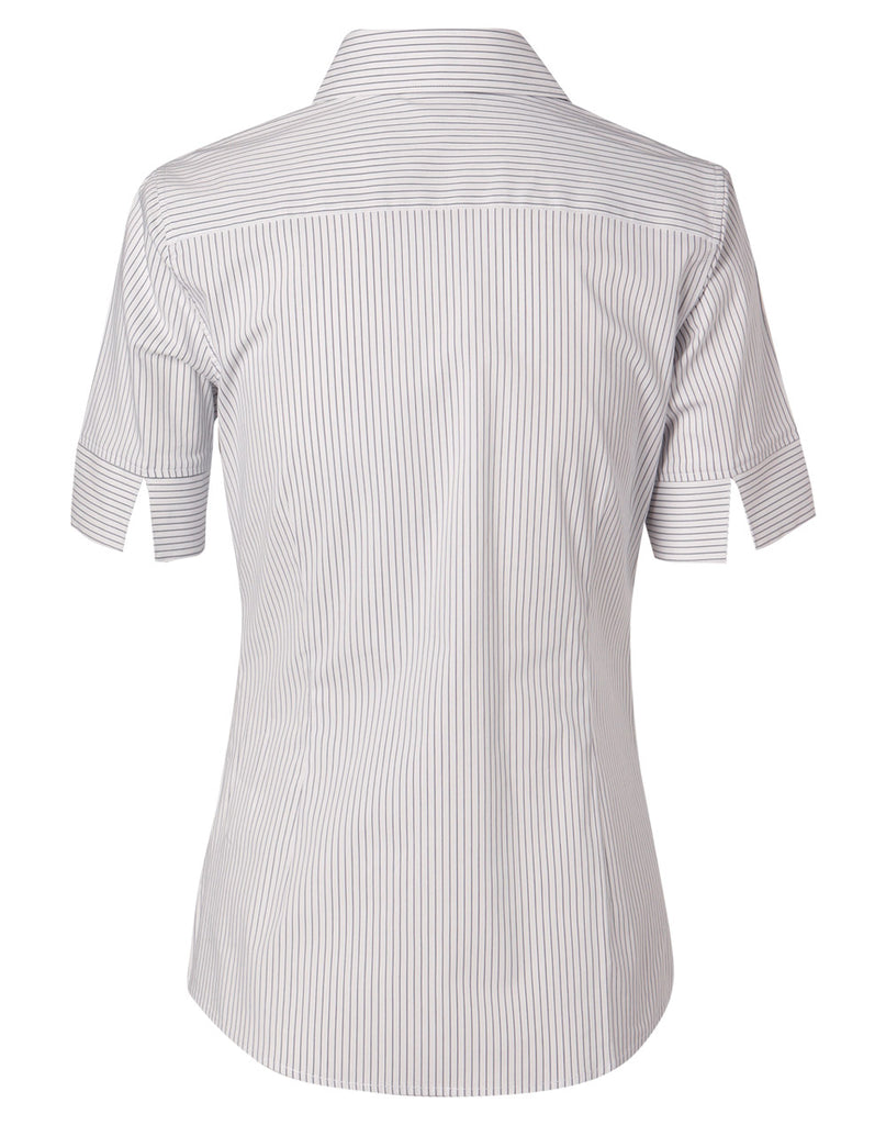 Winning Spirit Women's Ticking Stripe Short Sleeve Shirt (M8200S)