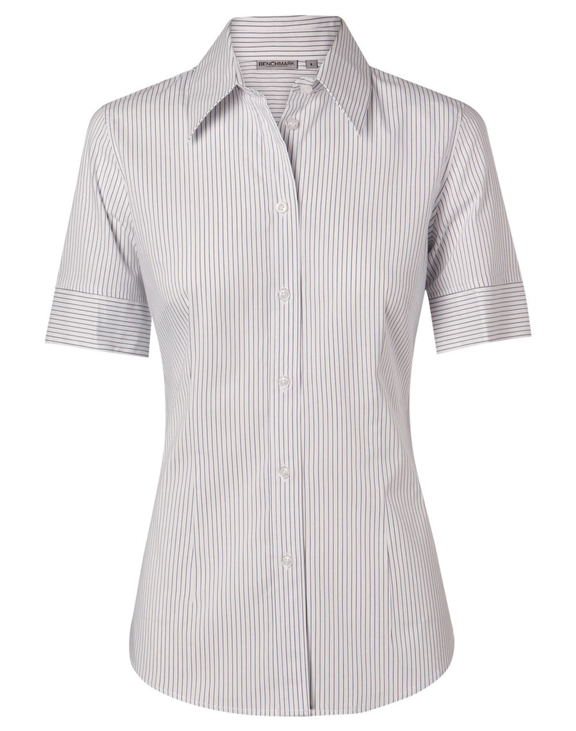 Winning Spirit Women's Ticking Stripe Short Sleeve Shirt (M8200S)