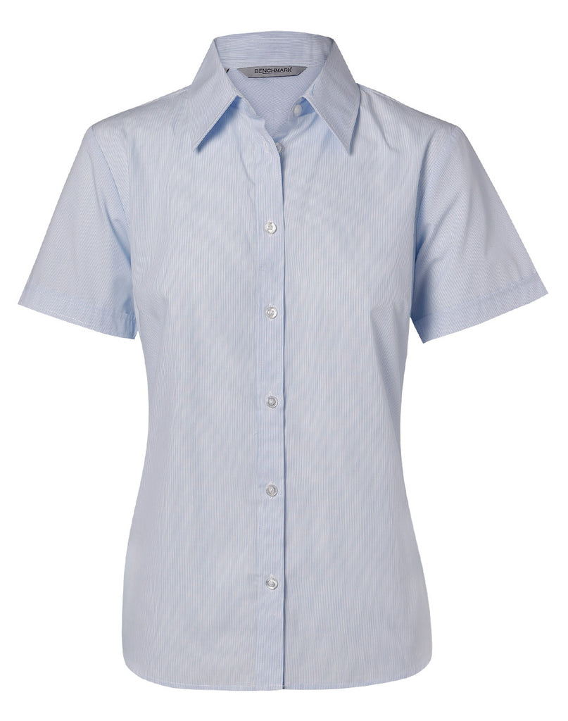 Winning Spirit Women's Fine Stripe Short Sleeve Shirt (M8211)