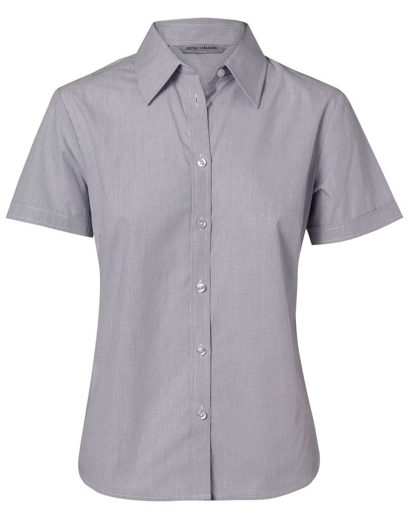 Winning Spirit Women's Fine Stripe Short Sleeve Shirt (M8211)