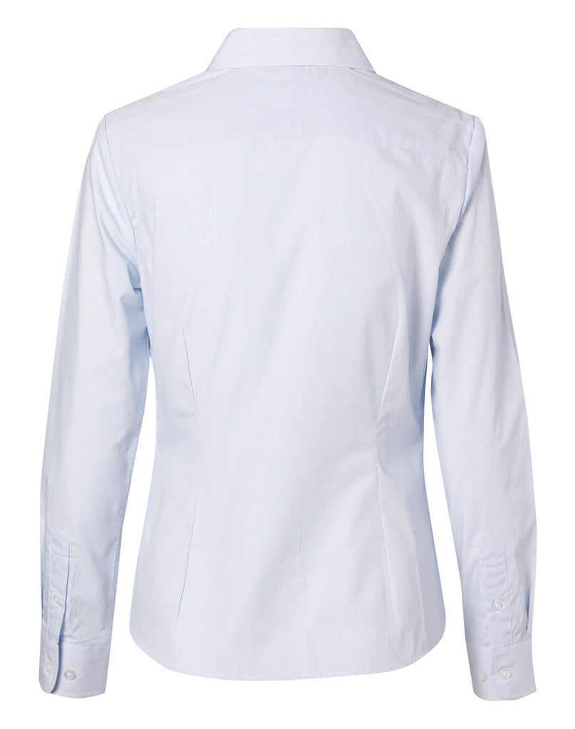Winning Spirit Women's Fine Stripe Long Sleeve Shirt (M8212)