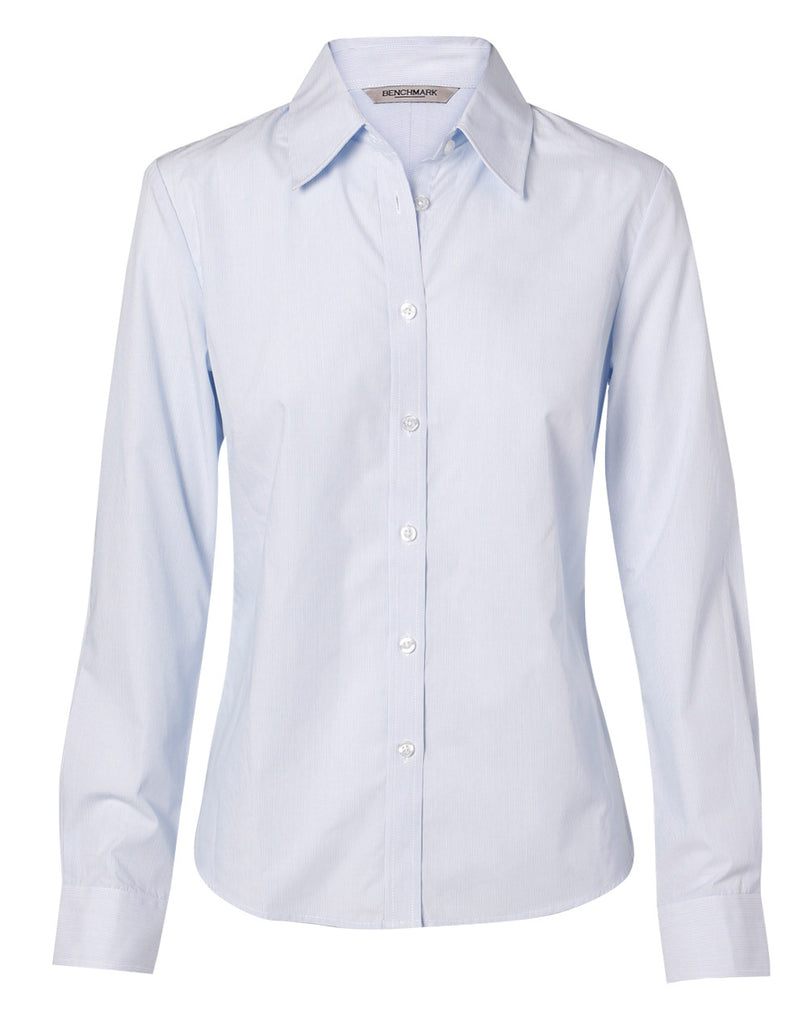 Winning Spirit Women's Fine Stripe Long Sleeve Shirt (M8212)