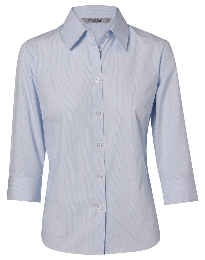 Winning Spirit Women's Fine Stripe 3/4 Sleeve Shirt (M8213)