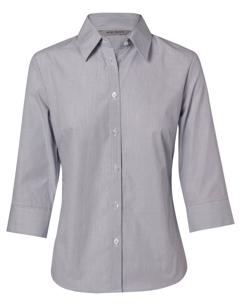 Winning Spirit Women's Fine Stripe 3/4 Sleeve Shirt (M8213)