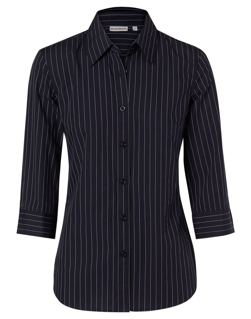 Winning Spirit Women's Pin Stripe 3/4 Sleeve Shirt (M8223)
