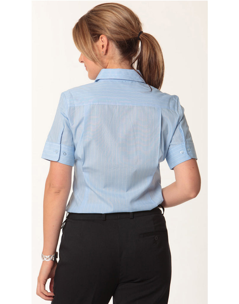 Winning Spirit Women's Pin Stripe Short Sleeve Shirt (M8224)