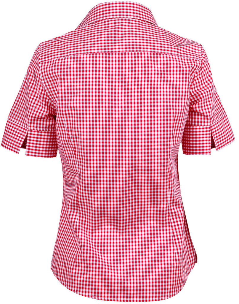Winning Spirit Ladies’ Gingham Check Short Sleeve Shirt (M8300S)