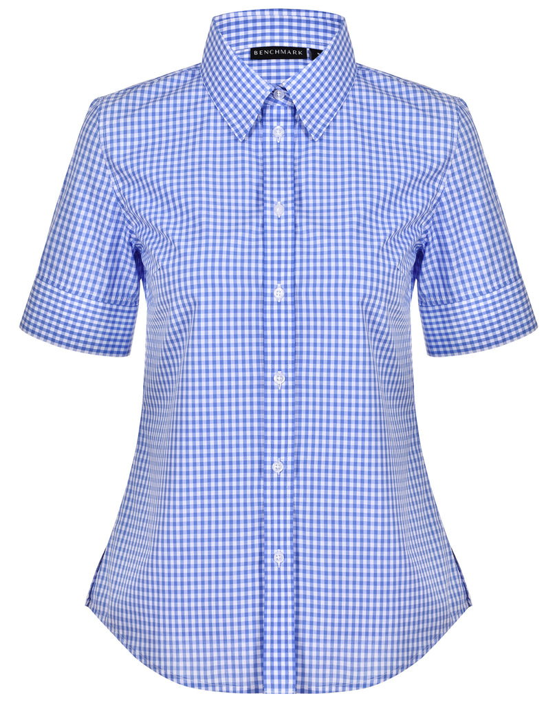 Winning Spirit Ladies’ Gingham Check Short Sleeve Shirt (M8300S)