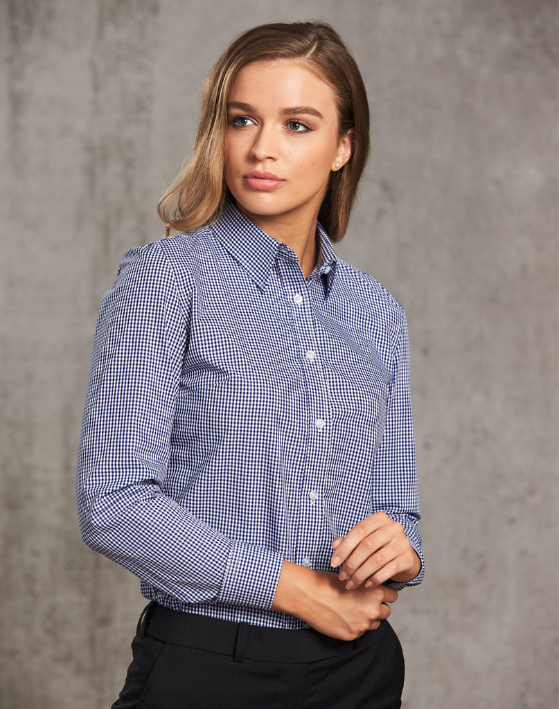 Winning Spirit Ladies’ Multi-tone Check Long Sleeve Shirt (M8320L)